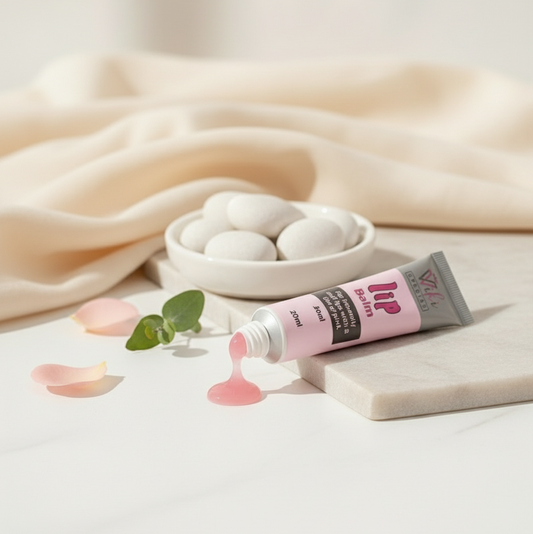 VickyGlow Lip Balm with new placement style